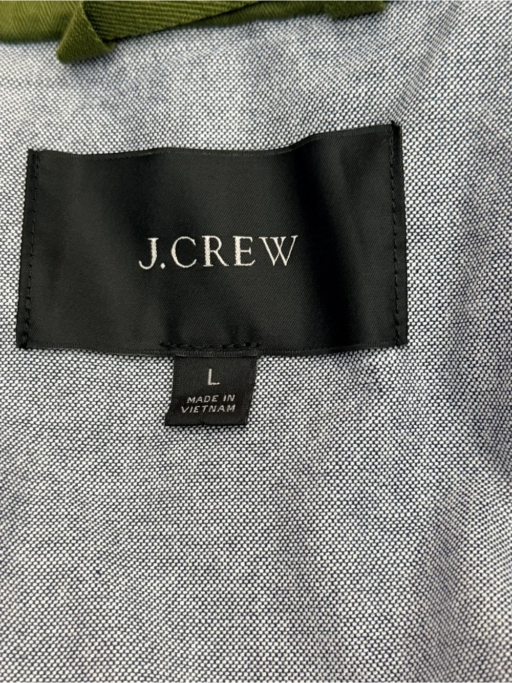 J.Crew Quilted Downtown Field Jacket Olive Green Utility Moto Coat Size L Fall
